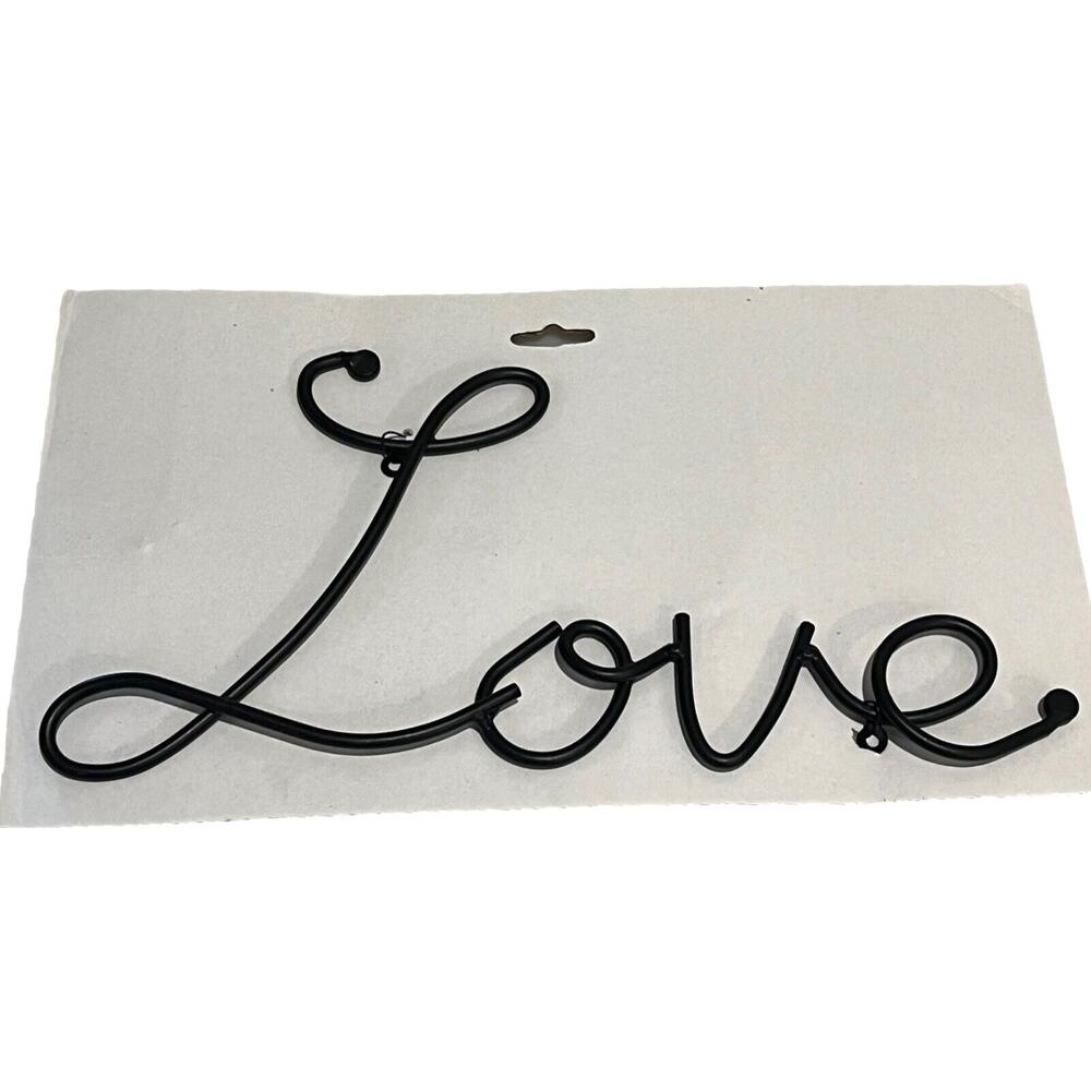 NEW Metal LOVE WALL ART 13.5” Bronze Wrought Iron Word Home Decor 2 Hang Loops